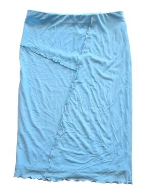 love, Fire Sky Blue Ruffle Mesh Overlay Midi Skirt Girls XL